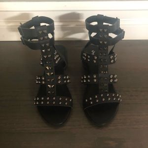 Vici black studded sandals size 6- never worn
